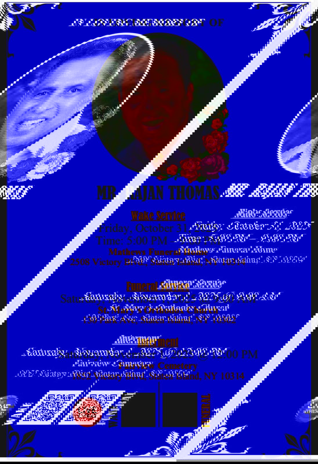 രാജന്‍ തോമസ്(79) ന്യൂയോര്‍ക്കില്‍ അന്തരിച്ചു