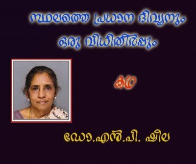 സ്ഥലത്തെ പ്രധാന ദിവ്യനും ഒരു വിധിതീര്‍പ്പും- ഡോ.എന്‍.പി. ഷീല