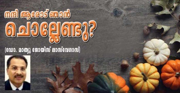 നന്ദി ആരോടു ഞാൻ ചൊല്ലേണ്ടു ? (ഡോ. മാത്യു ജോയിസ്, ലാസ് വേഗാസ്‌ )