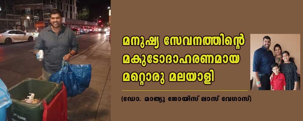 മനുഷ്യസേവനത്തിന്റെ മകുടോദാഹരണമായ മറ്റൊരു മലയാളി (ഡോ. മാത്യു ജോയിസ്, ലാസ് വേഗാസ്)