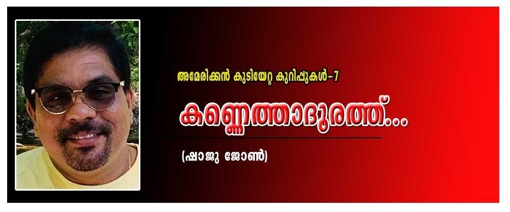 കണ്ണെത്താദൂരത്ത് .... (അമേരിക്കൻ കുടിയേറ്റ കുറിപ്പുകൾ -ഭാഗം 7: ഷാജു ജോൺ )