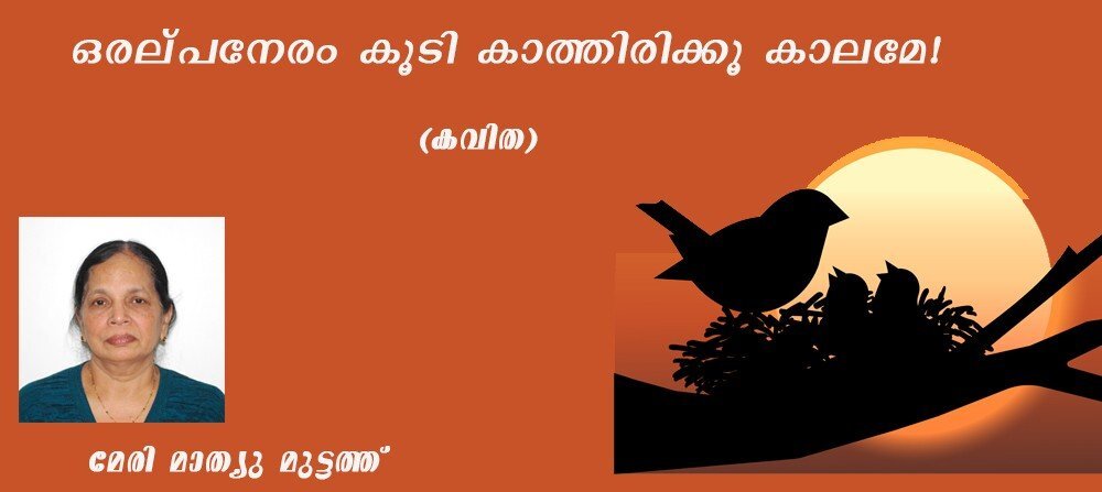  ഒരല്പനേരം കൂടി കാത്തിരിക്കൂ കാലമേ ! (കവിത :മേരി മാത്യു മുട്ടത്ത്) 