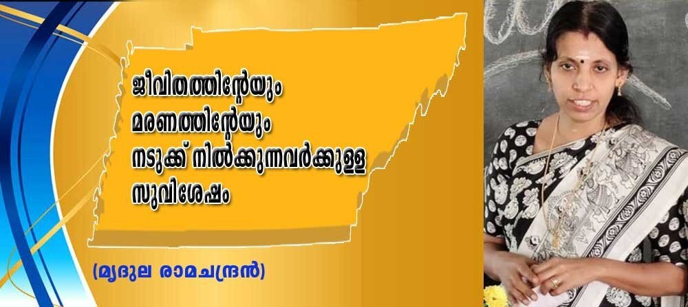 ജീവിതത്തിന്റെയും, മരണത്തിന്റെയും നടുക്ക് നിൽക്കുന്നവർക്കുള്ള സുവിശേഷം (മൃദുല രാമചന്ദ്രൻ)
