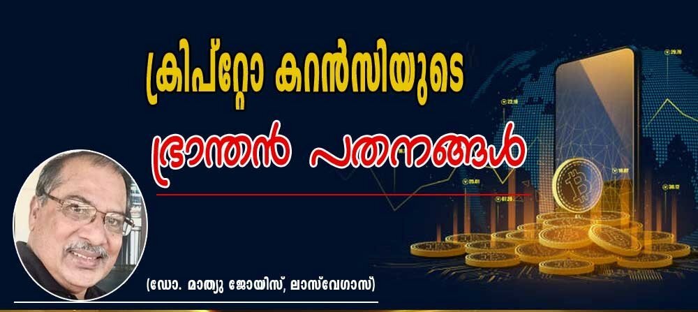 ക്രിപ്റ്റോകറൻസിയുടെ ഭ്രാന്തൻ പതനങ്ങൾ (ഡോ. മാത്യു ജോയിസ്, ലാസ് വേഗാസ്)