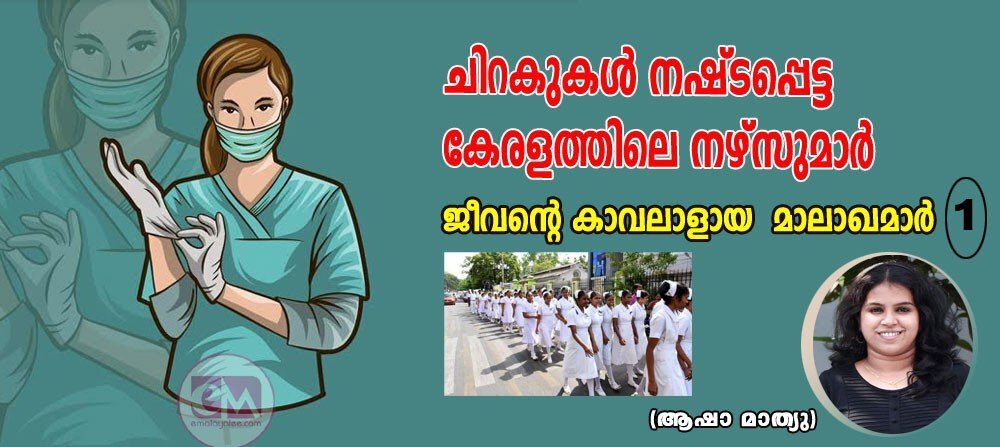 ചിറകുകള് നഷ്ടപ്പെട്ട കേരളത്തിലെ നഴ്സുമാർ: ജീവന്റെ കാവലാളായ മാലാഖമാര്-1 (ആഷാ മാത്യു)