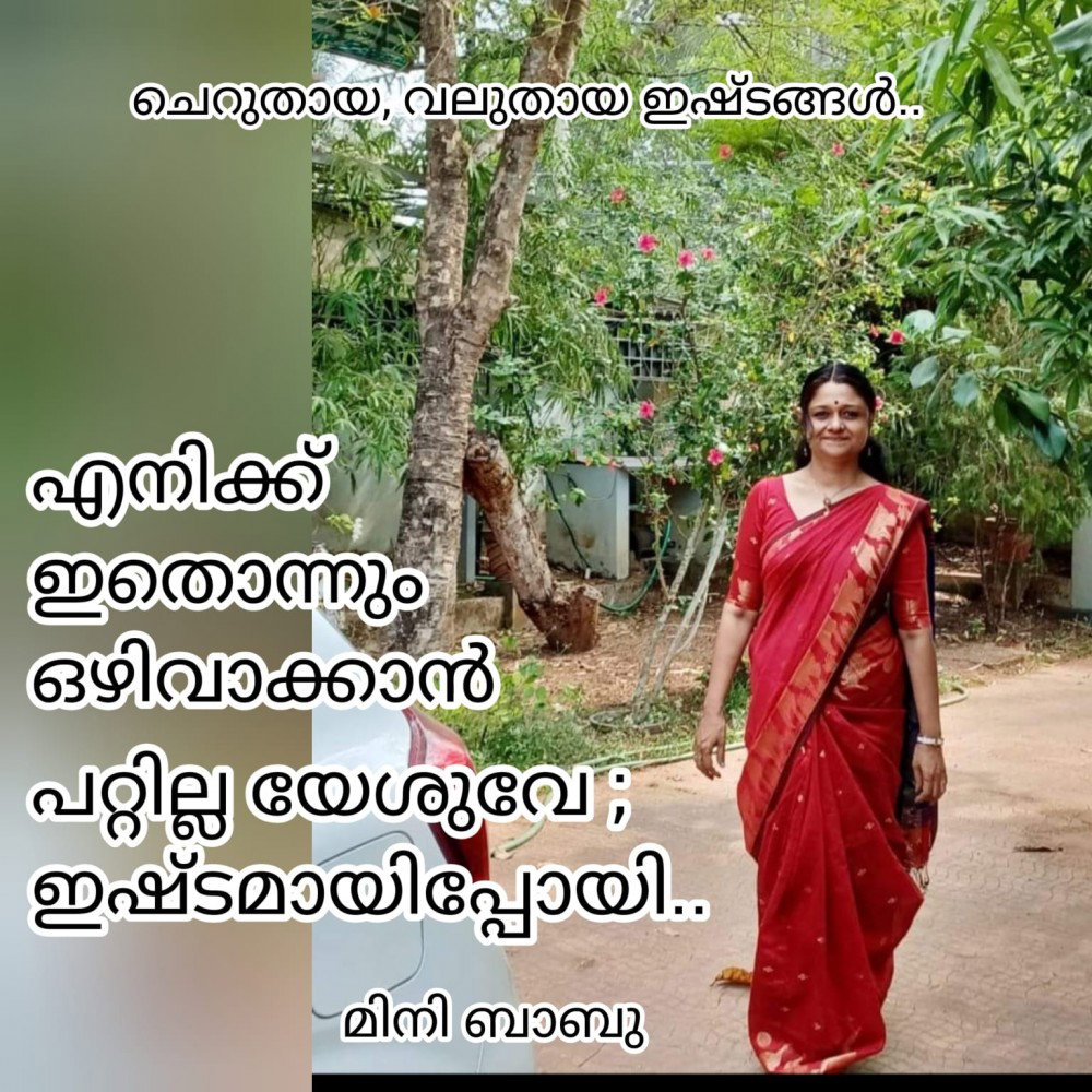 എനിക്ക് ഇതൊന്നും ഒഴിവാക്കാൻ പറ്റില്ല യേശുവേ, ഇഷ്ടമായിപ്പോയി : മിനി ബാബു