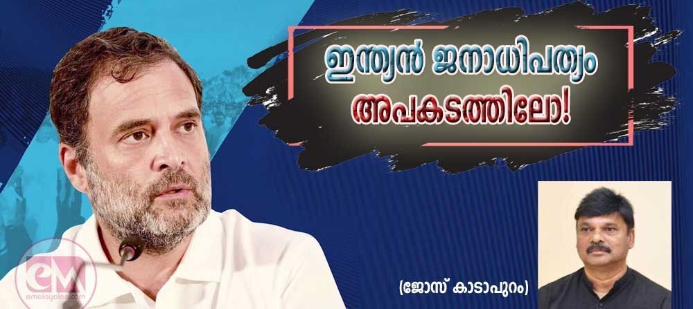 ഇന്ത്യൻ ജനാധ്യപത്യം അപകടത്തിലോ !(ജോസ് കാടാപുറം)
