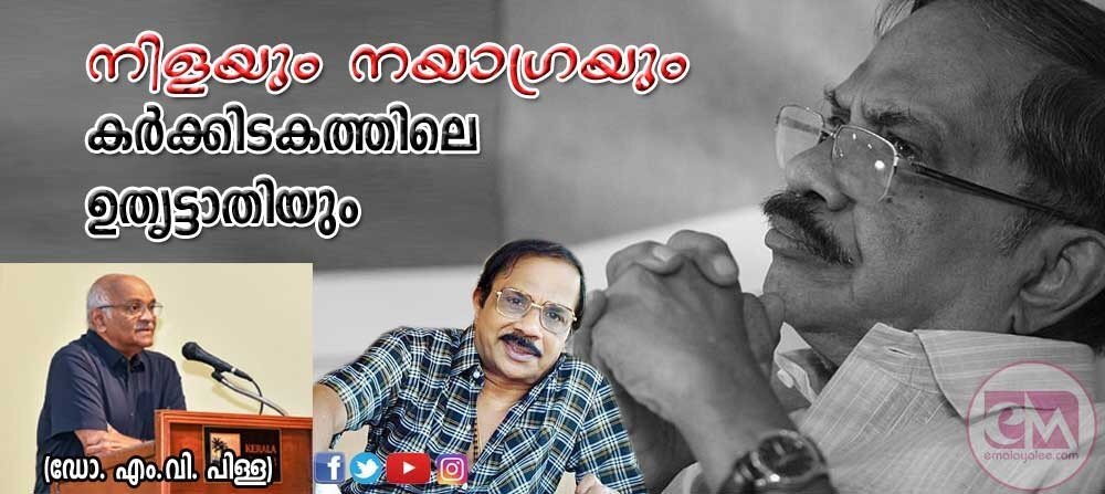 നിളയും നയാഗ്രയും കര്ക്കിടകത്തിലെ ഉതൃട്ടാതിയും (ഡോ.എം.വി. പിള്ള)