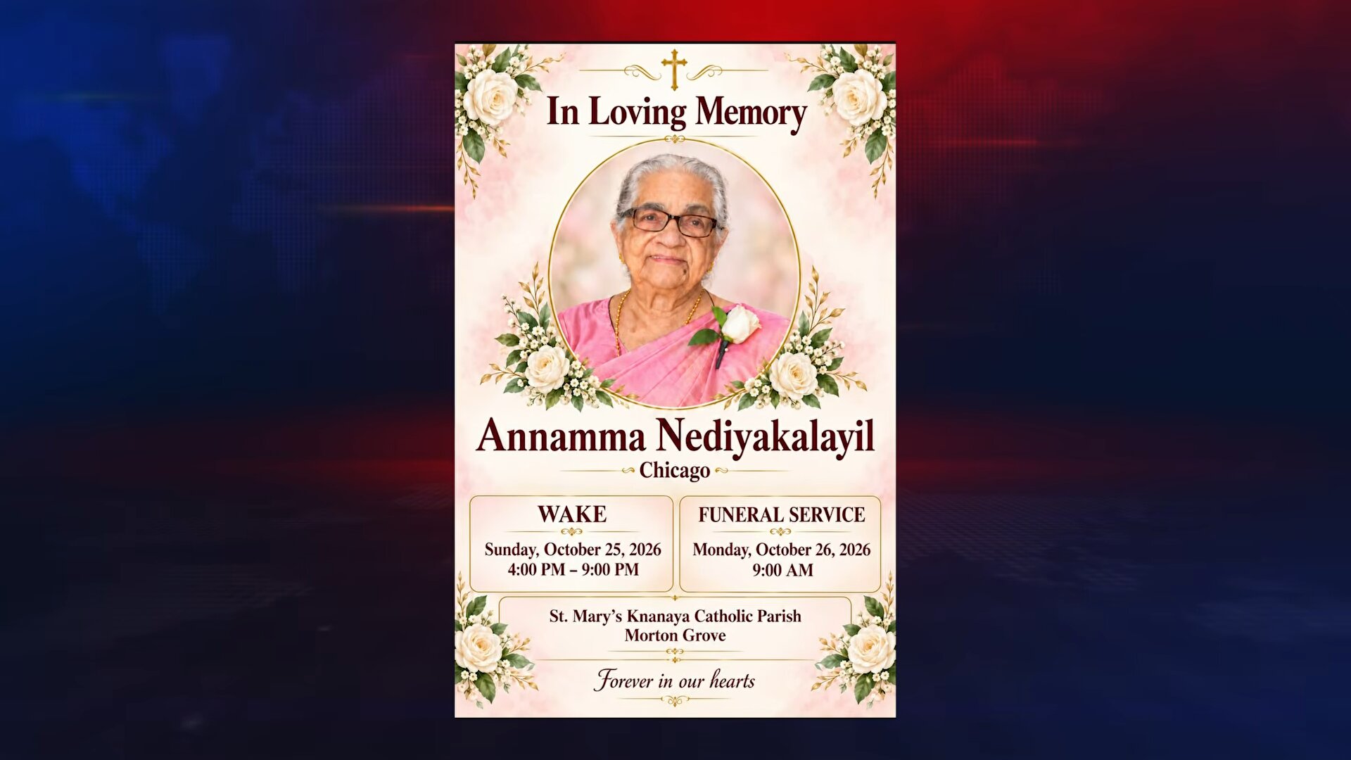അന്നമ്മ നെടിയകാലായിലിന്റെ നിര്യാണത്തിൽ ഇന്ത്യാ പ്രസ് ക്ലബ് ഓഫ് നോർത്ത് അമേരിക്ക അനുശോചിച്ചു