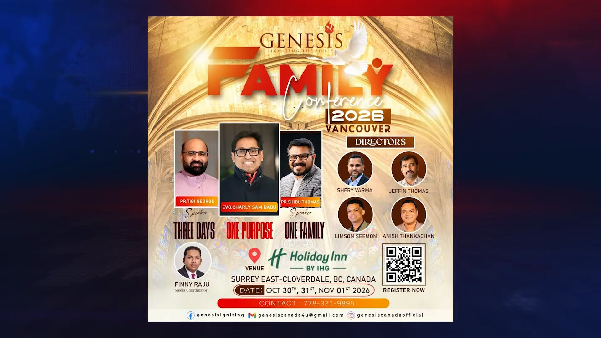 വാൻകൂവറിൽ ജെനസിസ് ഫാമിലി കോൺഫറൻസ് ഒക്ടോബർ 30 മുതൽ; ഒരുക്കങ്ങൾ പൂർത്തിയായി