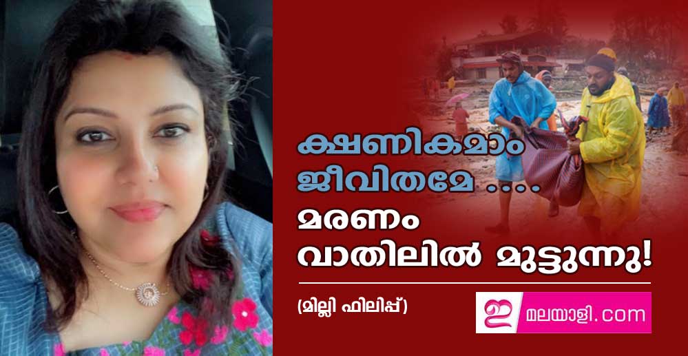 ക്ഷണികമാം ജീവിതമേ ....മരണം വാതിലിൽ മുട്ടുന്നു! (മില്ലി ഫിലിപ്പ്‌)