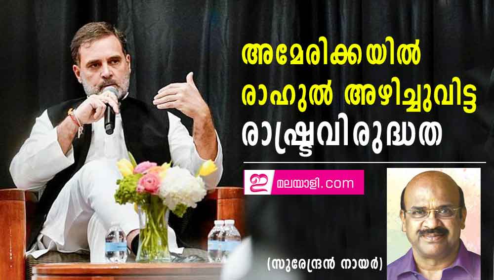 അമേരിക്കയില്‍ രാഹുല്‍ അഴിച്ചുവിട്ട രാഷ്ട്രവിരുദ്ധത (സുരേന്ദ്രന്‍ നായര്‍)