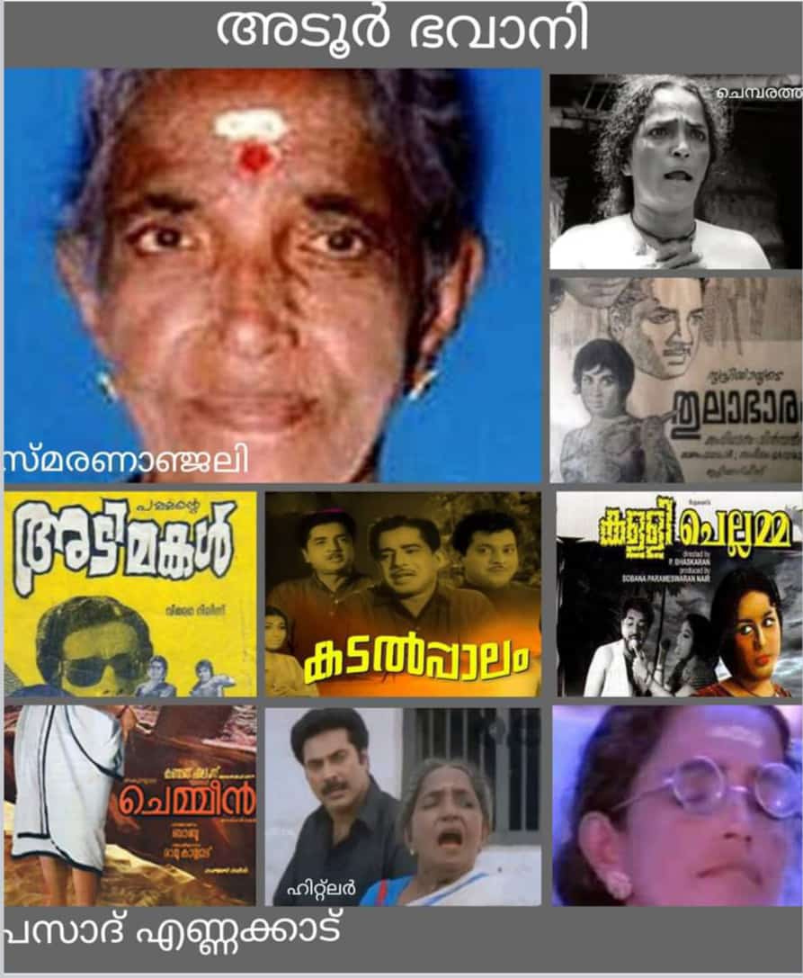 സ്മരണാഞ്ജലി.. അടൂർ ഭവാനി (1927-2009) : പ്രസാദ് എണ്ണക്കാട്