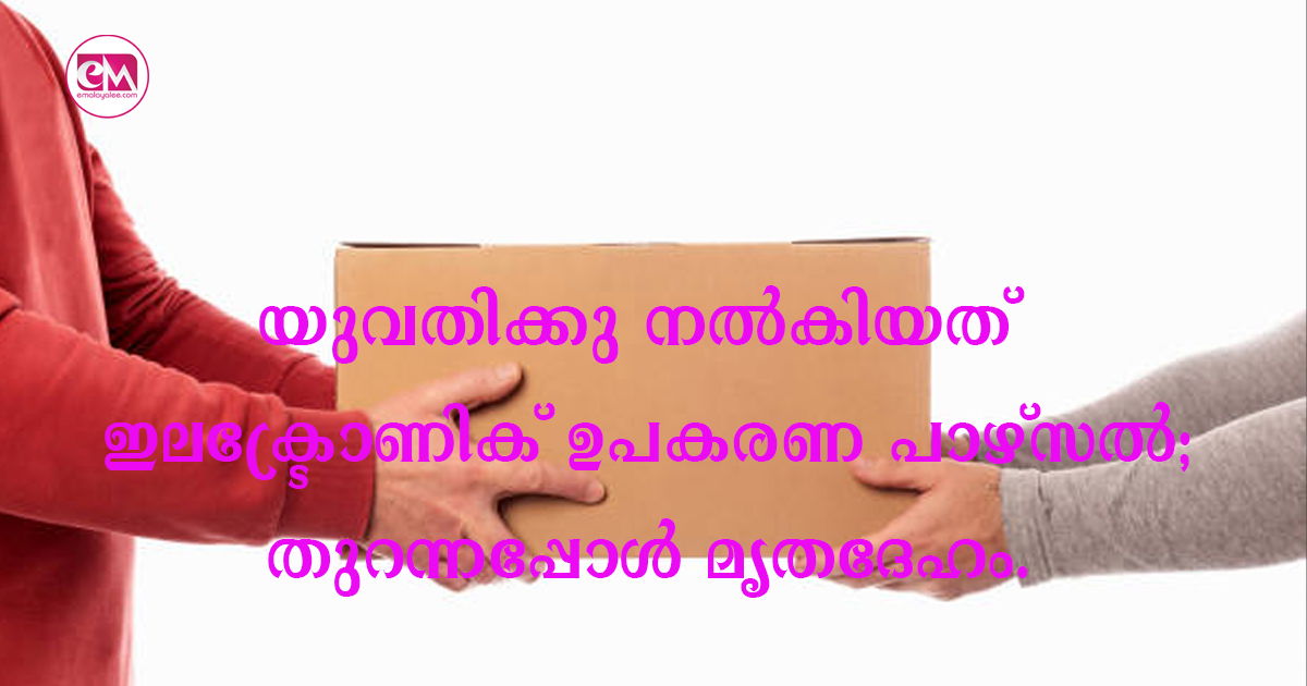 യുവതിക്കു നൽകിയത്  ഇലക്ട്രോണിക് ഉപകരണ പാഴ്സൽ; തുറന്നപ്പോൾ മൃതദേഹം.