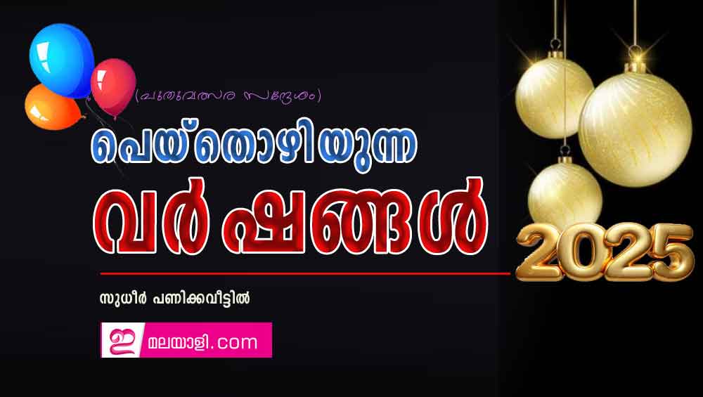 പെയ്തൊഴിയുന്ന വർഷങ്ങൾ (പുതുവത്സര സന്ദേശം: സുധീർ പണിക്കവീട്ടിൽ)