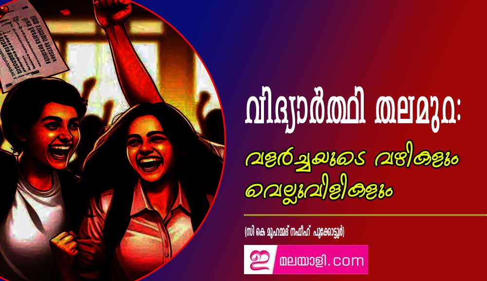 വിദ്യാർത്ഥി തലമുറ: വളർച്ചയുടെ വഴികളും വെല്ലുവിളികളും (സി കെ മുഹമ്മദ് നഫീഹ്  പൂക്കോട്ടൂർ)