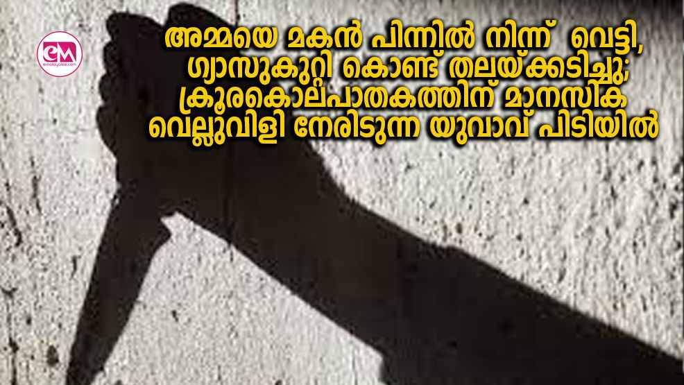 അമ്മയെ മകൻ പിന്നിൽ നിന്ന്  വെട്ടി, ഗ്യാസുകുറ്റി കൊണ്ട് തലയ്ക്കടിച്ചു; ക്രൂരകൊലപാതകത്തിന് മാനസിക വെല്ലുവിളി നേരിടുന്ന യുവാവ് പിടിയിൽ