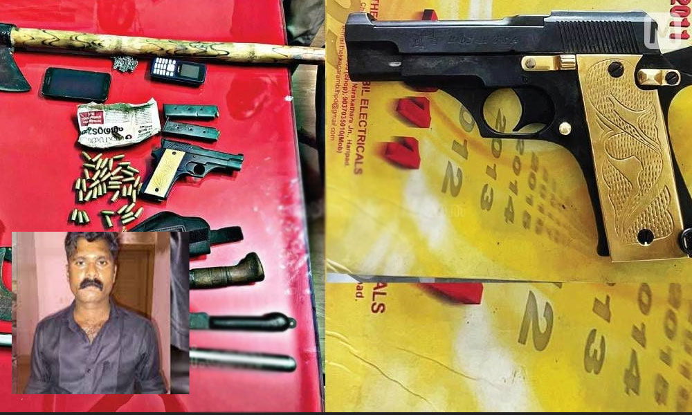 ആലപ്പുഴയിലെ വീട്ടിൽ നിന്നും അമേരിക്കൻ നിർമ്മിത പിസ്റ്റൾ അടക്കം ആയുധ ശേഖരം പിടികൂടി