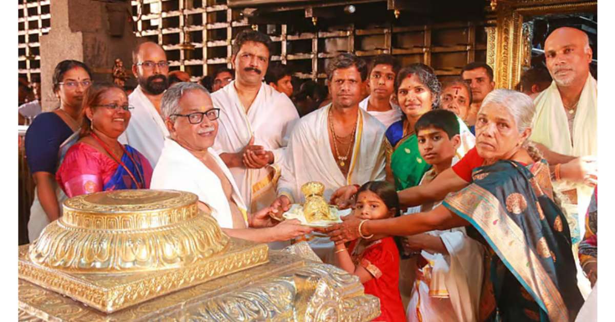 ഗുരുവായൂരപ്പന് വഴിപാടായി തമിഴ്നാട് സ്വദേശി നൽകിയത് 36 പവന്റെ സ്വർണ്ണകീരീടം