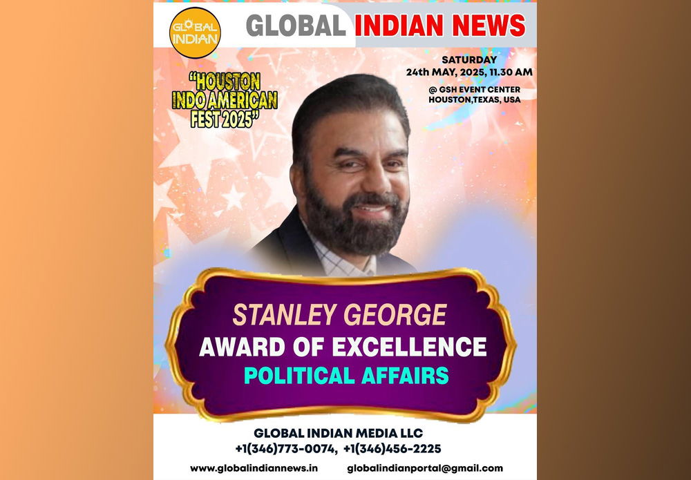 സ്റ്റാന്ലി ജോര്ജിന് ഗ്ലോബല് ഇന്ത്യന് പുരസ്കാരം