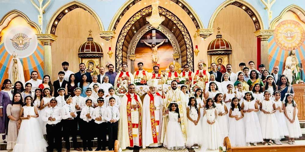 ചിക്കാഗോ സെന്റ് മേരീസ് ക്നാനായ കത്തോലിക്കാ ഇടവകയിൽ ആഘോഷമായ ദിവ്യകാരുണ്യ സ്വീകരണം ഭക്തിപൂർവ്വം നടന്നു