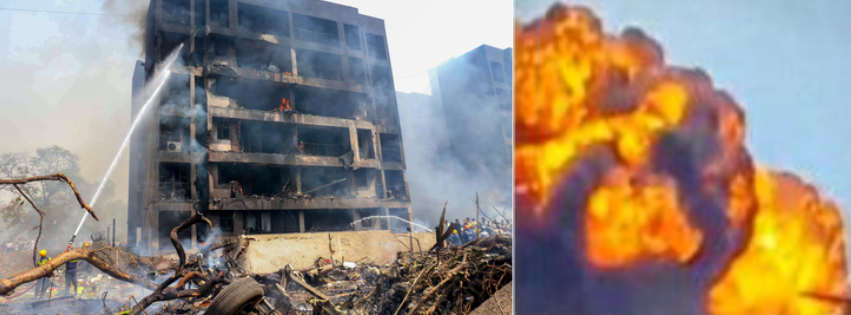 പറന്നുയർന്ന ഉടൻ നിലം പതിച്ച് അഗ്നിഗോളമായി വിമാനം