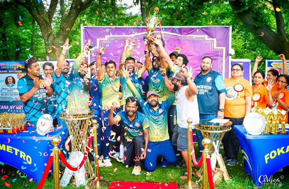 ഫൊക്കാന ന്യൂയോർക്ക് മെട്രോ ചാരിറ്റി ക്രിക്കറ്റ് ബാഷ് 2025 വിജയകിരീടം നേടി  ന്യൂയോർക്ക് ഫീനിക്സ് ക്രിക്കറ്റ് ക്ലബ്
