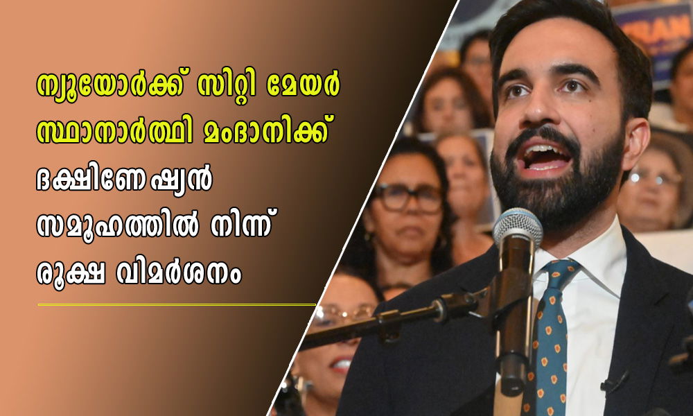 ന്യൂയോർക്ക് സിറ്റി മേയർ സ്ഥാനാർത്ഥി മംദാനിക്ക് ദക്ഷിണേഷ്യൻ സമൂഹത്തിൽ നിന്ന് രൂക്ഷ വിമർശനം