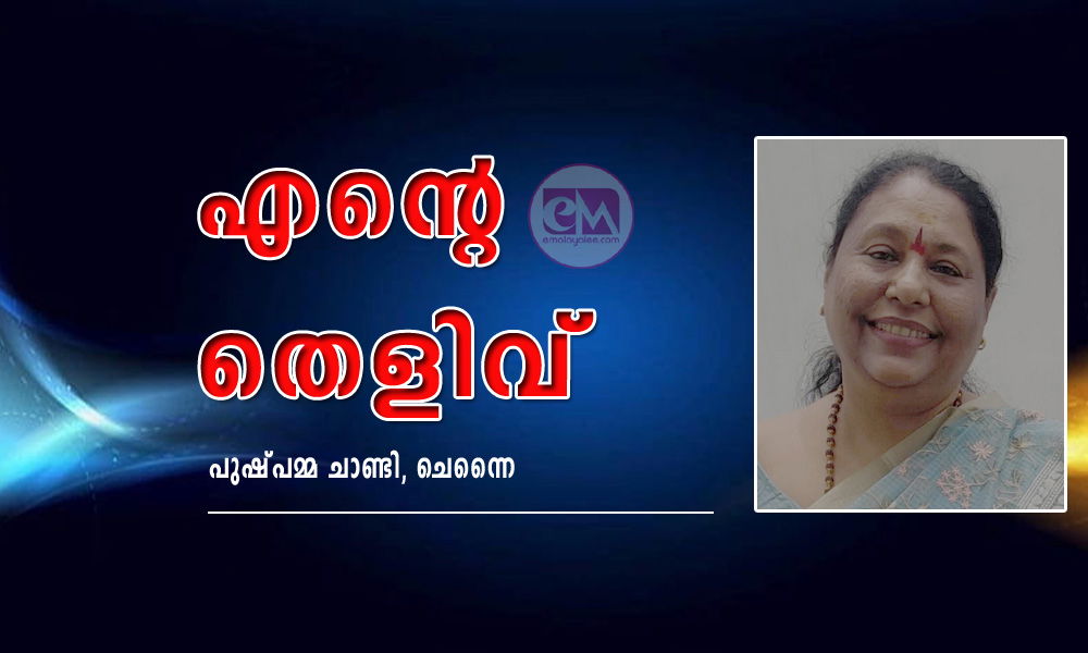 എന്റെ തെളിവ് (കവിത : പുഷ്പമ്മ ചാണ്ടി, ചെന്നൈ)