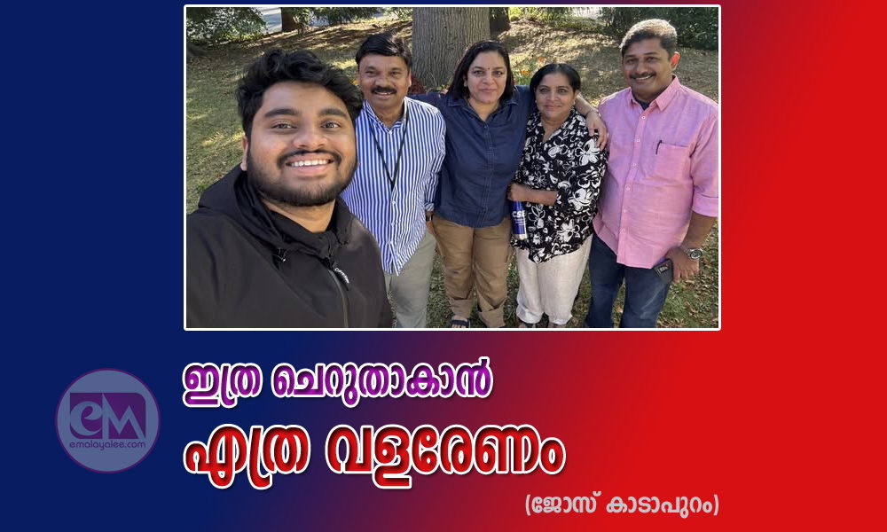 ഇത്ര ചെറുതാകാൻ  എത്ര വളരേണം !! (ജോസ് കാടാപുറം)