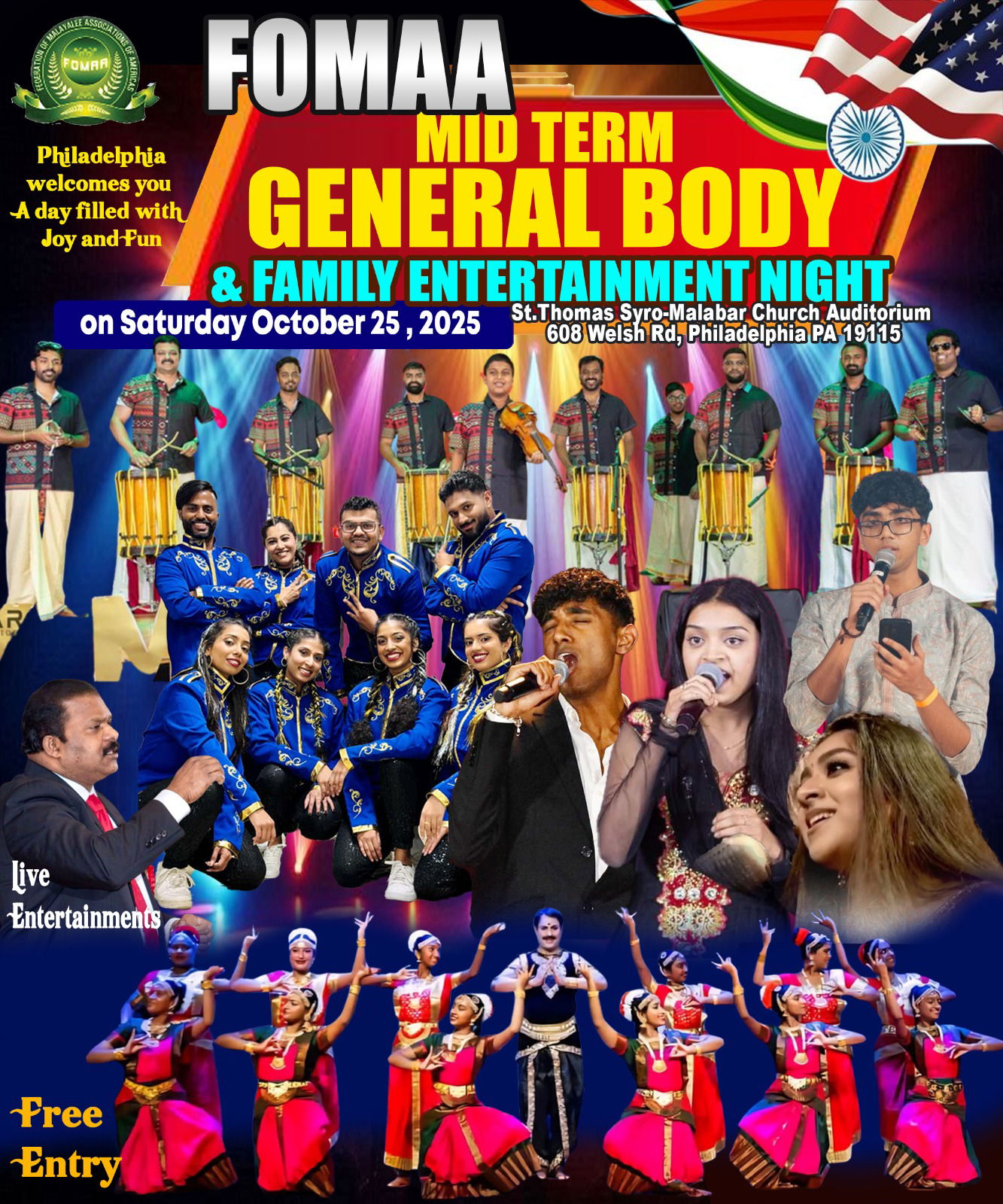 ഉത്സവ ലഹരിയിൽ ഫിലാഡൽഫിയ, ഫോമാ മിഡ് ടെം  ജനറൽബോഡി ഒരുക്കങ്ങൾ അവസാനഘട്ടത്തിൽ