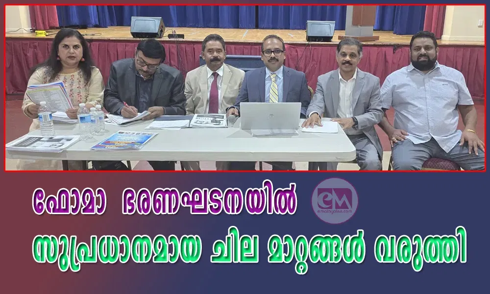 ഫോമാ ഭരണഘടനാ ഭേദഗതി (അമേരിക്കൻ വീക്ഷണം)