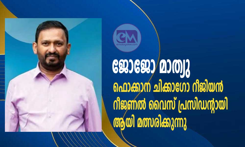 ജോജോ മാത്യു ഫൊക്കാന ചിക്കാഗോ റീജിയന് റീജണല് വൈസ് പ്രസിഡന്റായി ആയി മത്സരിക്കുന്നു