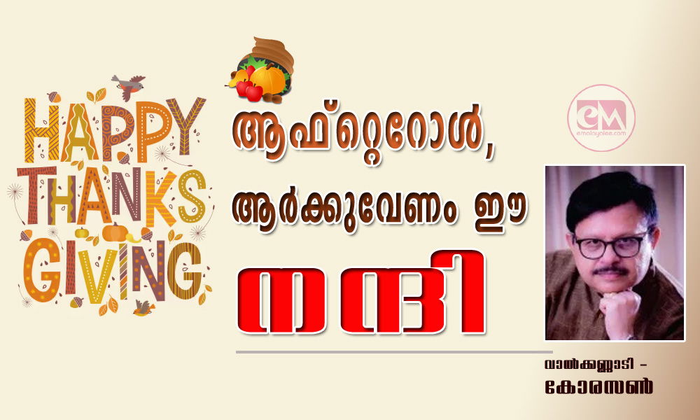 ആഫ്റ്റെറോൾ, ആർക്കുവേണം ഈ നന്ദി (വാൽക്കണ്ണാടി - കോരസൺ)
