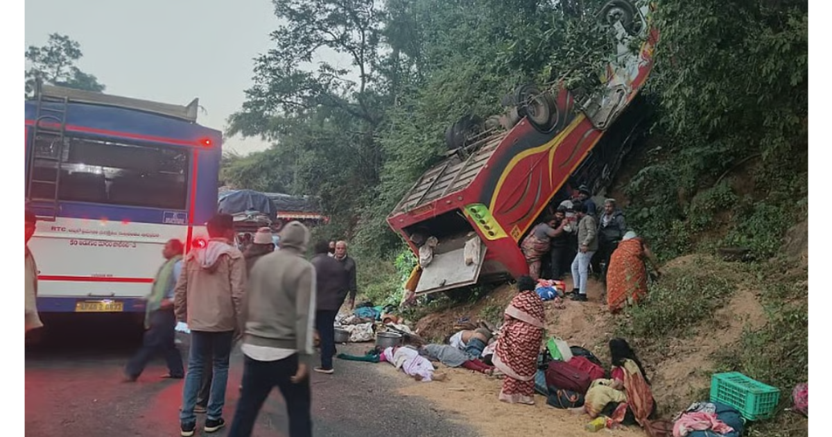 ആന്ധ്രാപ്രദേശിൽ തീര്ഥാടകര് സഞ്ചരിച്ച ബസ്സ് മറിഞ്ഞ് അപകടം ; 9 മരണം 22 പേർക്ക് പരിക്ക്
