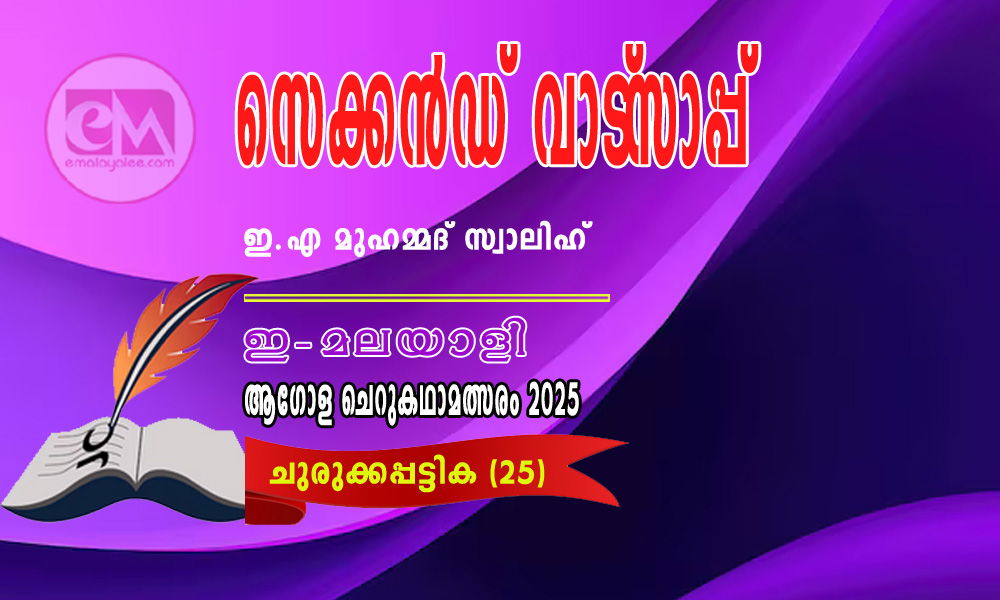 സെക്കൻഡ് വാട്സാപ്പ് - ഇ.എ മുഹമ്മദ് സ്വാലിഹ് (ഇ-മലയാളി ആഗോള ചെറുകഥാമത്സരം 2025 - 25
