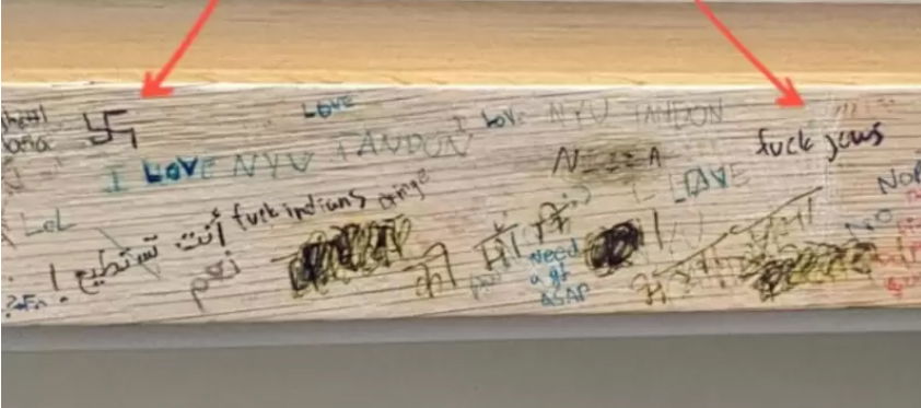 ഇന്ത്യക്കാർക്കെതിരെ ന്യൂ യോർക്ക് യൂണിവേഴ്സിറ്റിയിൽ വംശവെറി നിറഞ്ഞ ചുവരെഴുത്ത് (പിപിഎം)