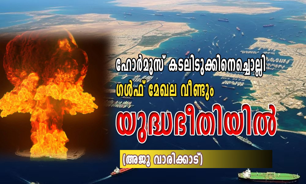 ഹോർമുസ് കടലിടുക്കിനെച്ചൊല്ലി ഗൾഫ് മേഖല വീണ്ടും യുദ്ധഭീതിയിൽ (അജു വാരിക്കാട്)
