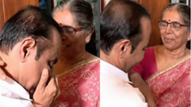 രാഷ്ട്രീയ ഗുരു  ജി. കാർത്തികേയന്‍റെ വീട് സന്ദർശിക്കുന്നതിനിടെ വിതുമ്പി നിയുക്ത മുഖ്യമന്ത്രി വി.ഡി. സതീശൻ: ആശ്വസിപ്പിച്ച് സുലേഖ