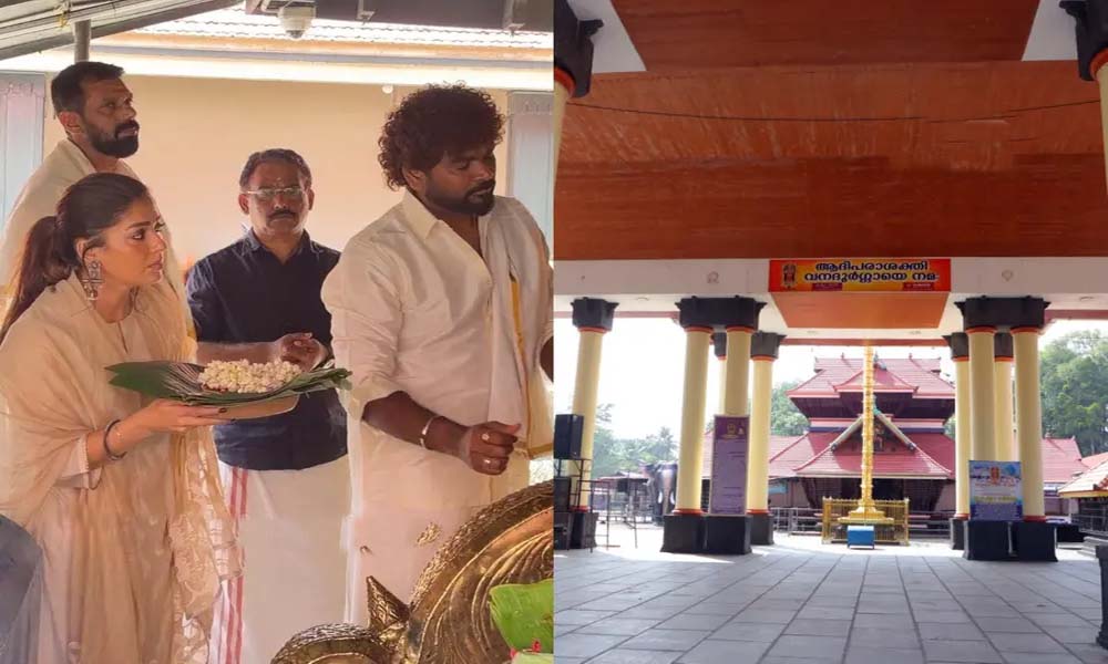 ചക്കുളത്തുകാവില് ദര്ശനം നടത്തി നയന്താര, ഒപ്പം വിഘ്നേഷ് ശിവനും