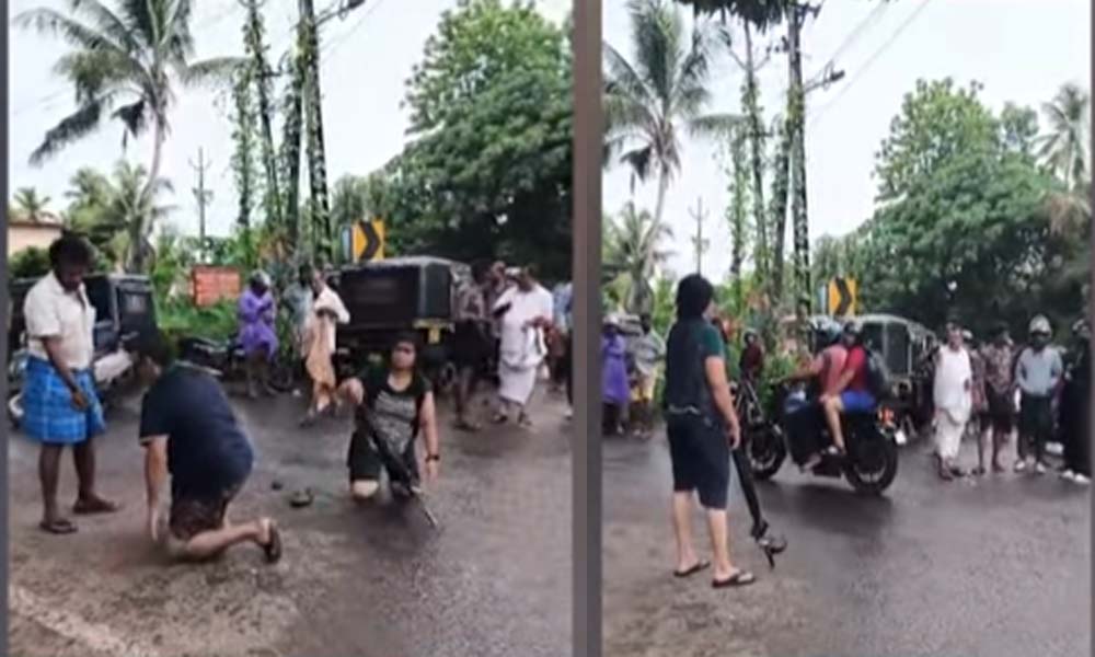 കോട്ടയം ചിങ്ങവനത്ത് മദ്യലഹരിയില് യുവതിയുടെ പരാക്രമം; ബൈക്ക് യാത്രികനെ കാറിടിച്ചു, നാട്ടുകാരുമായി ഏറ്റുമുട്ടല്