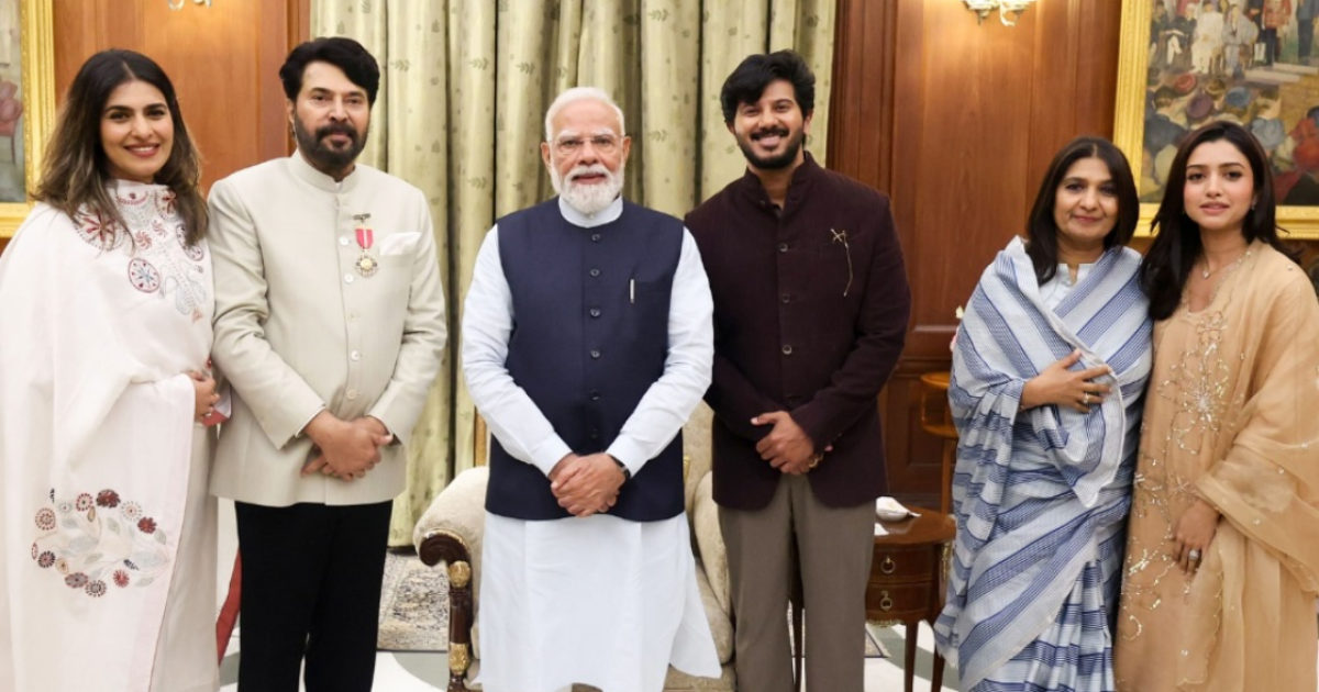 പത്മ പുരസ്‌കാര നിറവിൽ പ്രധാനമന്ത്രിക്കൊപ്പം മമ്മൂട്ടിയും കുടുംബവും; ചിത്രങ്ങൾ പങ്കുവെച്ച് നരേന്ദ്ര മോദി, സോഷ്യൽ മീഡിയയിൽ തരംഗം!