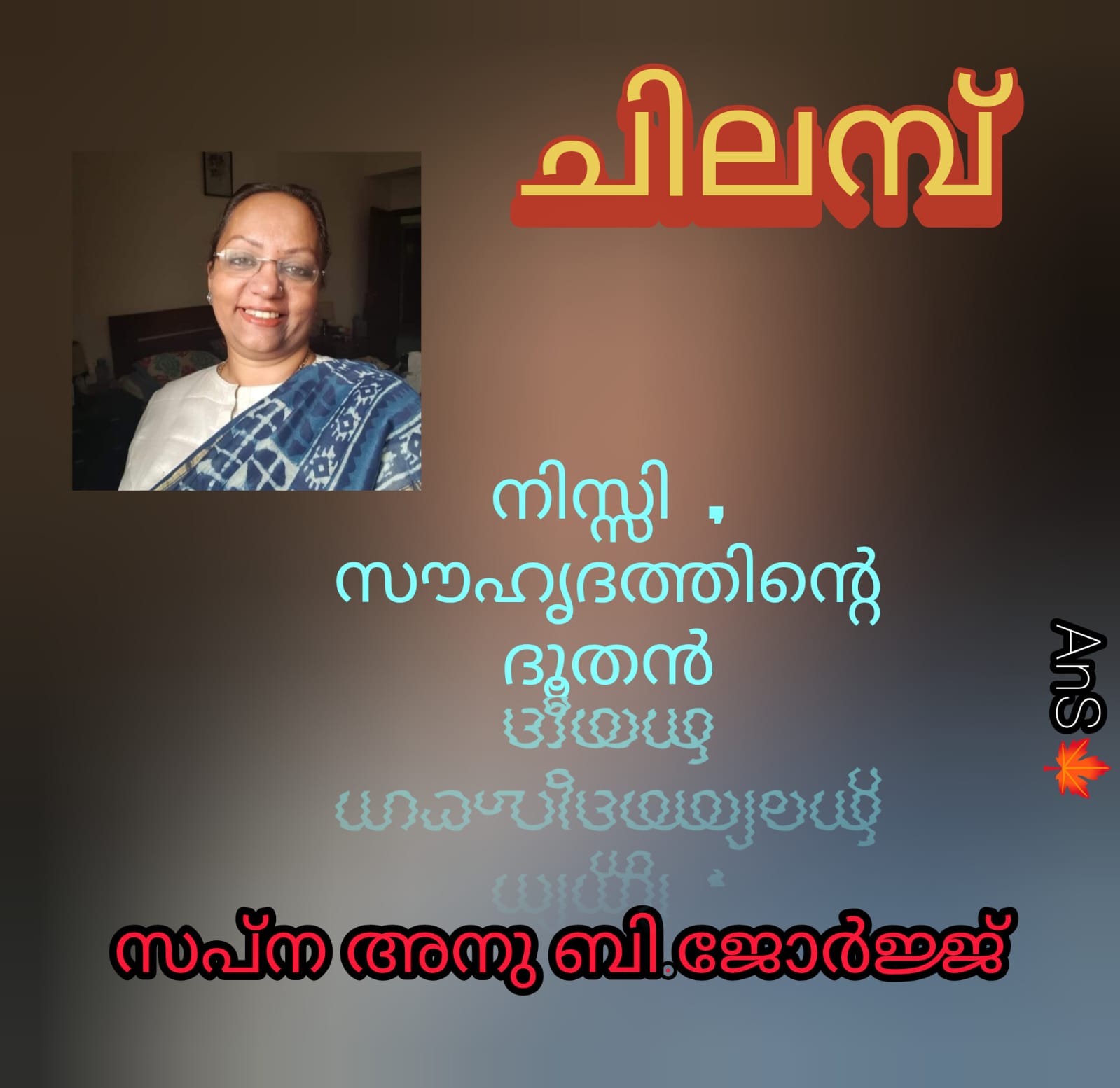 നിസ്സി - സൗഹൃദത്തിന്റെ ദൂതൻ ( ചിലമ്പ് : സപ്ന അനു ബി.ജോർജ്ജ് )