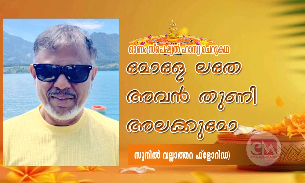 മോളേ ലതേ അവൻ തുണി അലക്കുമോ (ഓണം സ്പെഷ്യൽ ഹാസ്യ ചെറുകഥ:സുനിൽ വല്ലാത്തറ ഫ്ലോറിഡ)