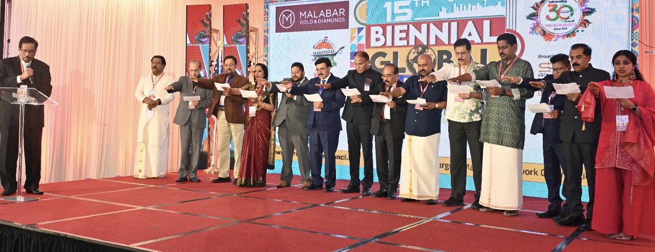 വേൾഡ് മലയാളി കൗൺസിൽ ഗ്ലോബലിന്റെ പുതിയ ഭാരവാഹികൾ ഔദ്യോഗിക ചുമതലയേറ്റു
