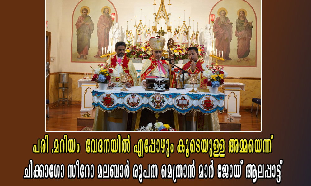 പരി.മറിയം വേദനയിൽ എപ്പോഴും കൂടെയുള്ള അമ്മയെന്ന് ചിക്കാഗോ സീറോ മലബാർ രൂപത മെത്രാൻ മാർ ജോയ് ആലപ്പാട്ട്