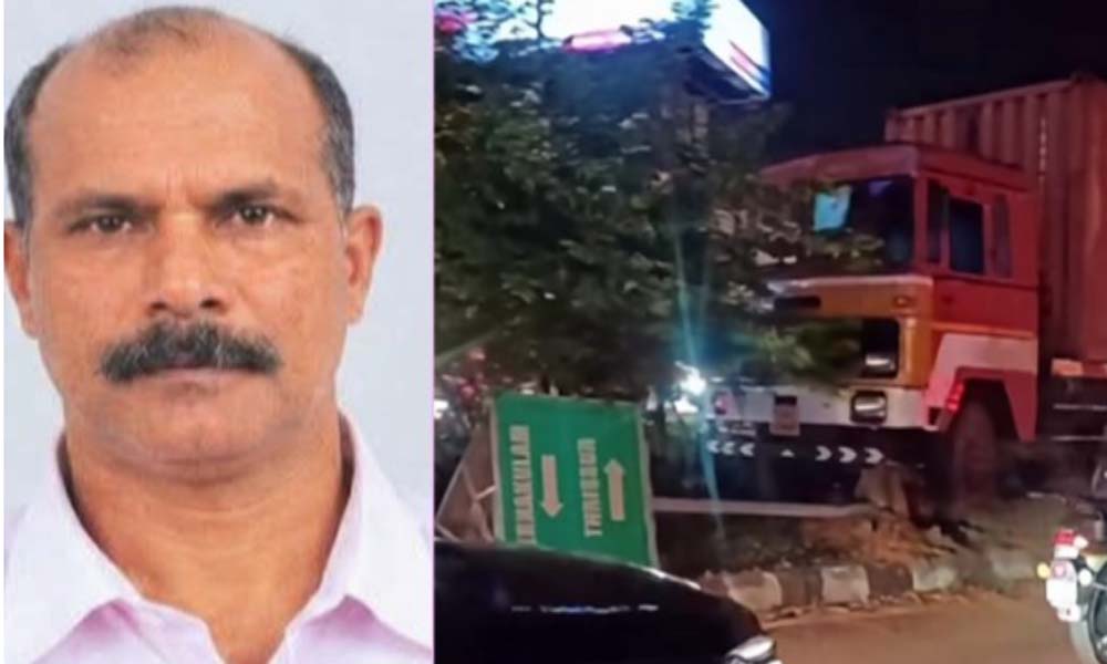 ദേശീയ പാതയില് ഓടിക്കൊണ്ടിരുന്ന കണ്ടെയ്നര് ലോറിയിലെ ഡ്രൈവര് മരിച്ചു; നിയന്ത്രണം വിട്ട ലോറി മീഡിയനില് ഇടിച്ചു നിര്ത്തി