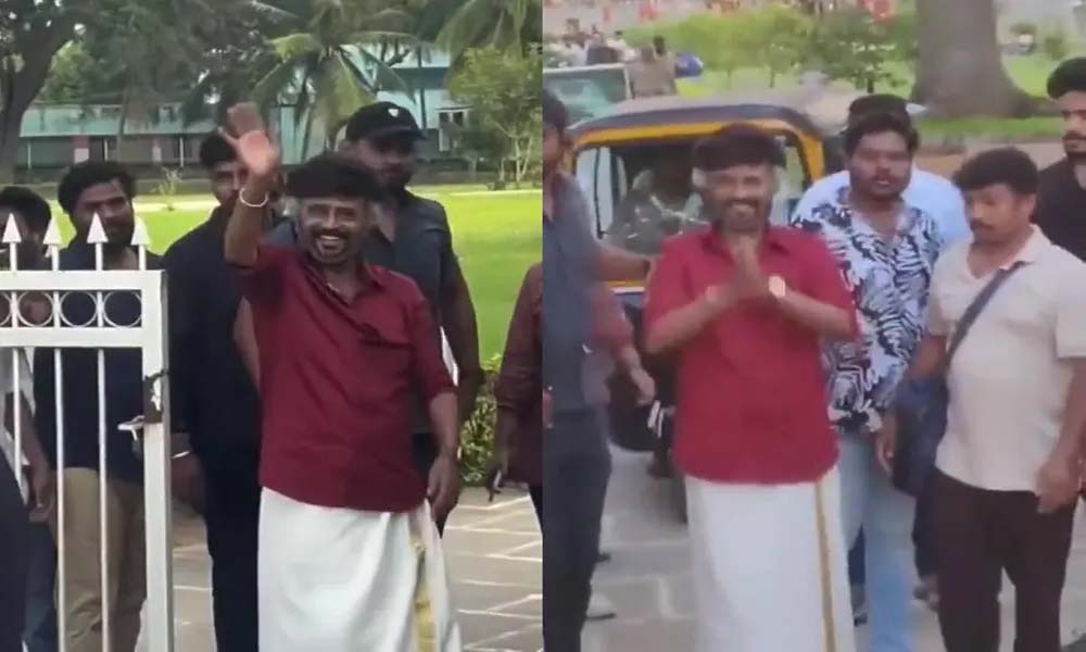 'ധര്മ'ന്റെ സെറ്റിലേക്ക് ഓട്ടോറിക്ഷയിലെത്തി രജനീകാന്ത്