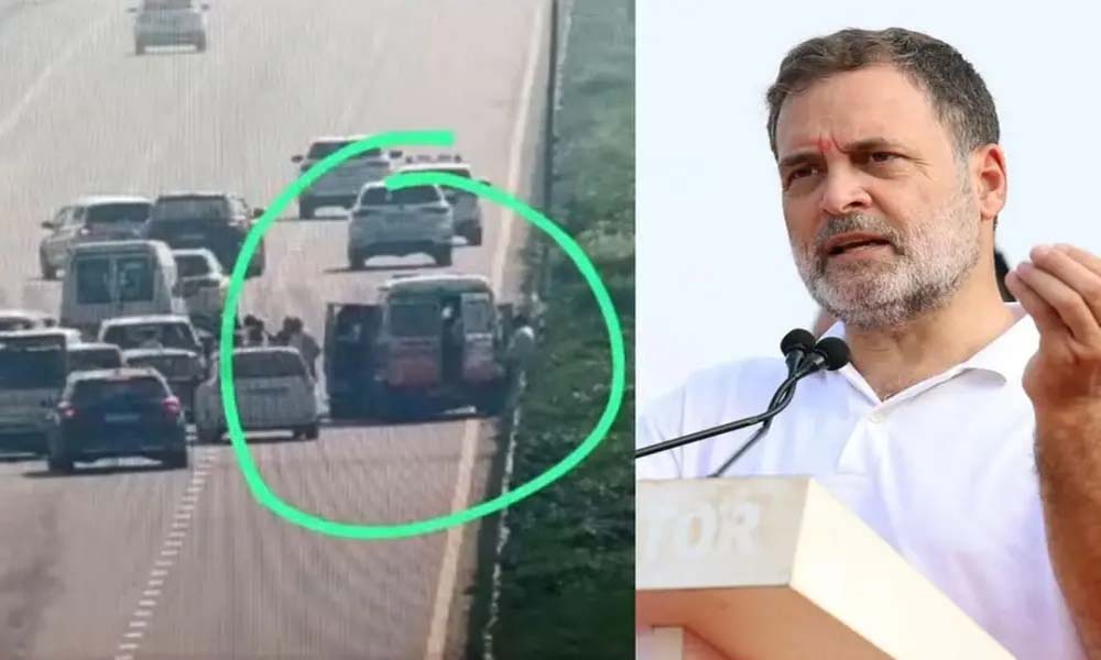 രാഹുലിന്റെ വാഹനവ്യൂഹം ആംബുലന്സുമായി കൂട്ടിയിടിച്ചു; അപകടം കോടതിയില് ഹാജരാകാന് പോകുന്നതിനിടെ
