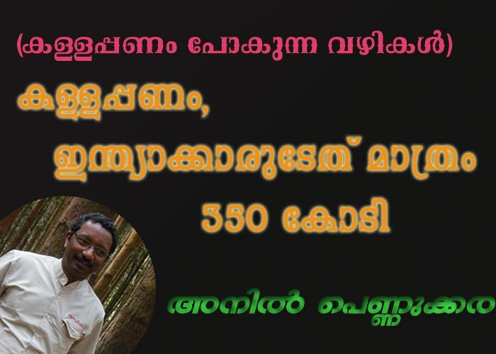 (കള്ളപ്പണം പോകുന്ന വഴികള്‍) കള്ളപ്പണം, ഇന്ത്യാക്കാരുടേത് മാത്രം 350 കോടി: അനില്‍ പെണ്ണുക്കര